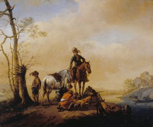 Halt of Sportsmen by Philips Wouwerman